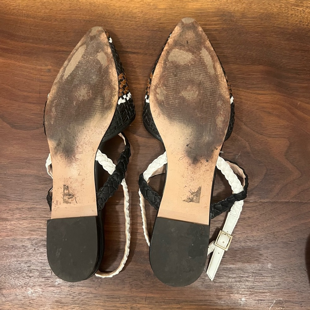 Vegan leather woven Tri color Mary Jane flats, size 9 - Picture 5 of 7